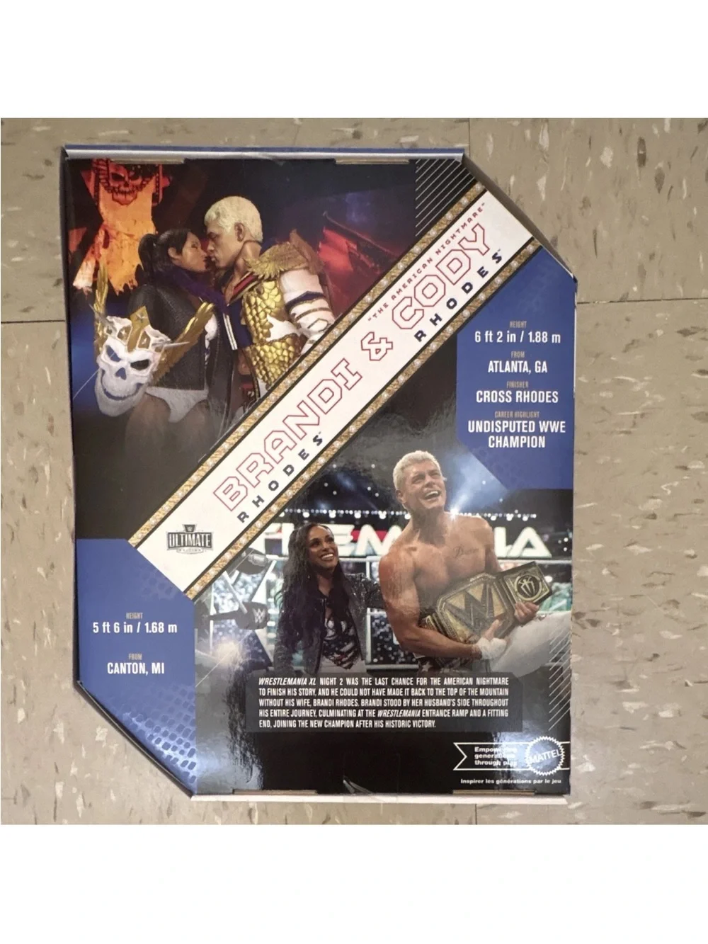 Mattel WWE Brandi & Cody Rhodes Action Figure Set - Blue, Gold, White